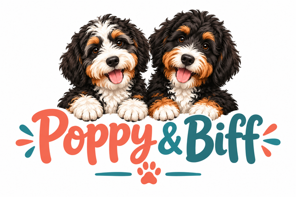 Poppy & Biff Logo - Teal & Coral